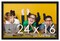 24x16 Black Wood Picture Frame - UV Acrylic, Foam Board Backing, Hanging Hardware